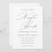 Invitation Nuestra Boda Espagnol Langue Noir Script Mariage (Devant / Derrière)