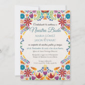 Invitation Nuestra Boda Flowers Botanical Spanish Wedding (Devant)