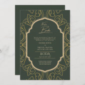 Invitation Nuestra Boda Gold Frame Mariage espagnol INVITE (Devant / Derrière)
