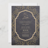 Invitation Nuestra Boda Gold Frame Mariage espagnol INVITE (Devant)