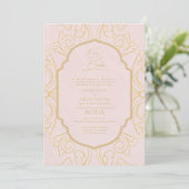 Invitation Nuestra Boda Gold Frame Mariage espagnol INVITE (Debout devant)