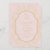 Invitation Nuestra Boda Gold Frame Mariage espagnol INVITE (Devant / Derrière)