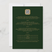 Invitation NUESTRA BODA GREEN OR RSVP MENU DÉTAILS QRCode (Dos)