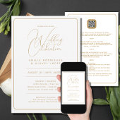 Invitation Nuestra Boda | Mariage OR BLANC incl. détails dans