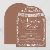 Invitation Nuestra Boda Papel Picado Spanish Wedding Arch (Devant / Derrière)