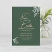 Invitation Nuestra Boda PHOTO Mariage Inviter Juniper Green (Debout devant)