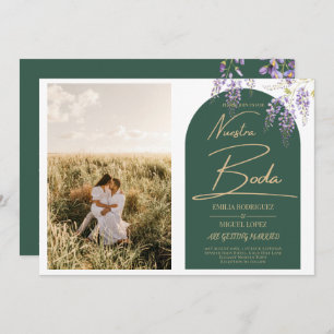 Invitation NUESTRA BODA PHOTO Wisteria Mariage espagnol Invit