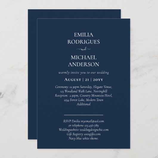 Invitation Nuestra Boda Typographie moderne BEAUCOUP DE COULE (Devant / Derrière)