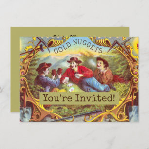 Invitation Nuggets d'or Antique Étiquette Cigar