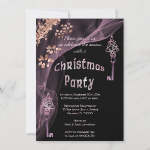 Invitation Nuggets d'or Rose riche hiver Arbre de Noël Keys