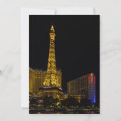 Invitation Nuit à Las Vegas Nevada vue tour Eiffel (Dos)