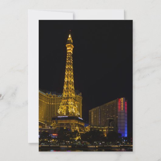 Invitation Nuit à Las Vegas Nevada vue tour Eiffel (Dos)