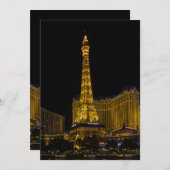 Invitation Nuit à Las Vegas Nevada vue tour Eiffel (Devant / Derrière)