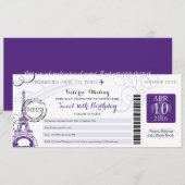 Invitation Nuit à Paris | Anniversaire 16 ans (Devant / Derrière)