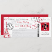 Invitation Nuit à Paris | Anniversaire 16 ans (Devant / Derrière)