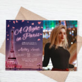Invitation Nuit à Paris - Anniversaire avec photo
