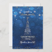 Invitation Nuit à Paris sous les étoiles Blue Silver Party (Devant)