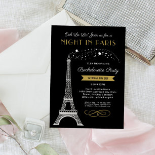 Invitation Nuit à Paris Tour Eiffel Bachelorette Party