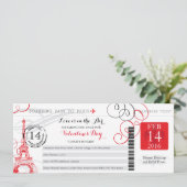 Invitation Nuit à Paris | Valentines Journée de voyage (Debout devant)