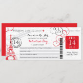 Invitation Nuit à Paris | Valentines Journée de voyage (Devant / Derrière)