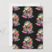 Invitation Nuit Aquarelle Fontaine Florale 21e Anniversaire (Dos)