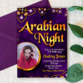 Invitation Nuit Arabe avec Photo - Violet