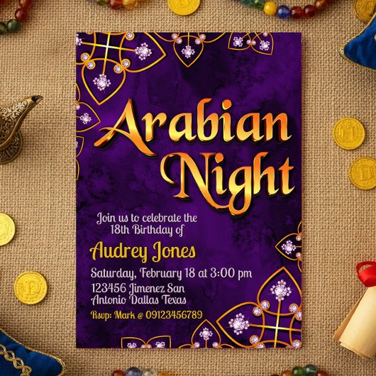 Invitation Nuit Arabienne - Violet
