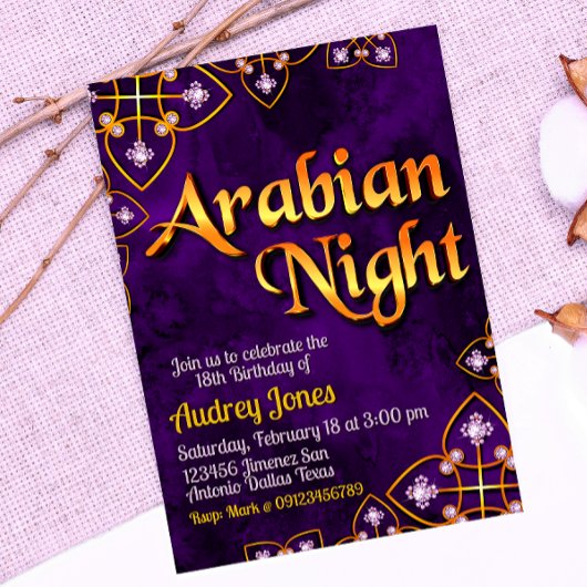 Invitation Nuit Arabienne - Violet