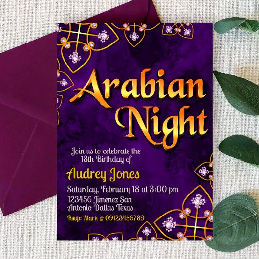 Invitation Nuit Arabienne - Violet