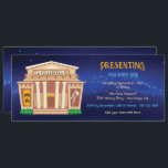 Invitation Nuit au Museum Ticket Party Event<br><div class="desc">Nuit au musée sous forme de billet. Idéal pour un bénéfice,  un événement ou une fête d'anniversaire. Un vieux musée sous le ciel nocturne. Main dessinée par McBooboos. Espace sur le dos pour ajouter d'autres informations. Tout le libellé peut être modifié pour répondre à vos besoins!</div>