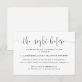 Invitation Nuit avant. Dîner de répétition noir et blanc (Devant / Derrière)