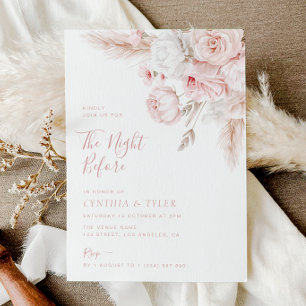 Invitation Nuit avant la poussière rose florale