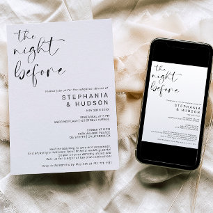 Invitation Nuit avant le dîner de la répétition du mariage no