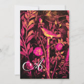 Invitation NUIT AVEC MONOGRAMME ROSE, Jaune rose (Devant)