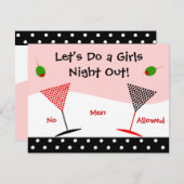 Invitation Nuit Bachelorette de filles (Devant / Derrière)