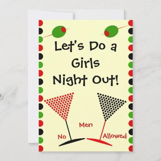 Invitation Nuit Bachelorette de filles (Devant)