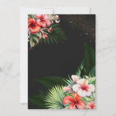 Invitation Nuit balnéaire tropicale mariage couleur foncé (Dos)