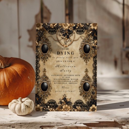Invitation Nuit baroque gothique d'Halloween