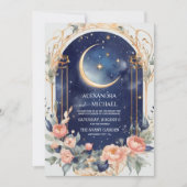 Invitation Nuit Bleue de la Mi-Eté Rêve de Mariage Céleste (Devant)