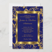 Invitation Nuit Bleue Or Photo 50e Anniversaire de Mariage (Dos)