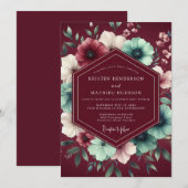 Invitation Nuit Botanique Bourguignonne de Mariage (Devant / Derrière)