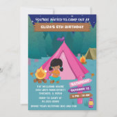 Invitation Nuit Camping Anniversaire Fête Africaine Américain (Devant)