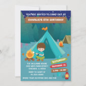 Invitation Nuit Camping Anniversaire Fête des cheveux Brown G (Devant)