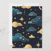Invitation Nuit Céleste Bleue Étoiles Lune Mariage (Dos)