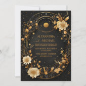 Invitation Nuit Céleste Étoiles Noires Mariage (Devant)