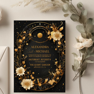 Invitation Nuit Céleste Étoiles Noires Mariage