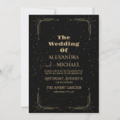 Invitation Nuit Céleste Étoiles Noires Mariage (Devant)