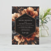 Invitation Nuit Charbon Ambre Mariage (Debout devant)