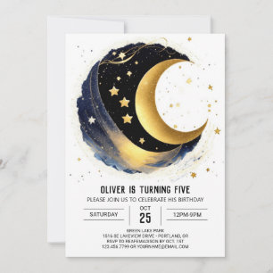 Invitation Nuit Cute Starlit Anniversaire