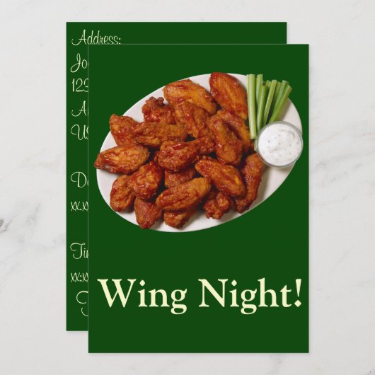 Invitation Nuit d'aile (Devant / Derrière)